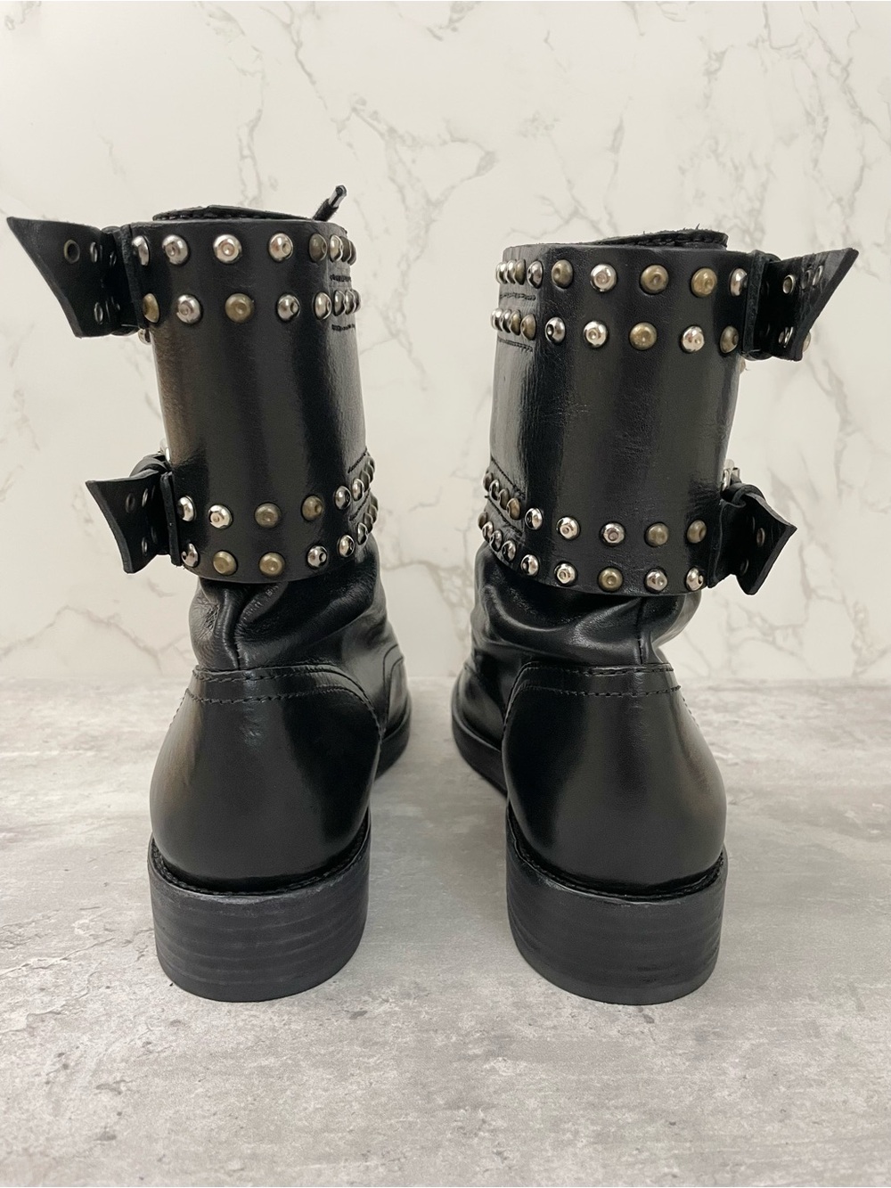 Isabel Marant Etoile Teylon Black Studded Leather Combat Boots US 9 EU 39 NIB - Picture 8 of 16